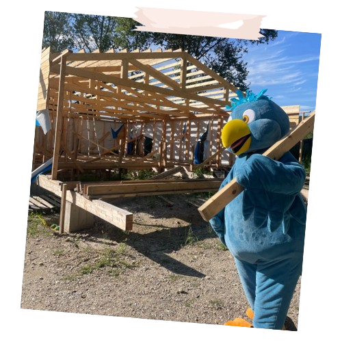 Camping les 3 lacs du soleil - Kiwi construit la nouvelle réception !