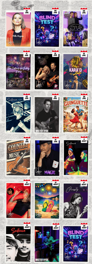 Concerts d'été au camping les 3 lacs du soleil